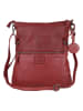 Bellicci Leder-Umhängetasche "Eva" in Rot - (B)34 x (H)29 x (T)4,5 cm
