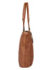 Bellicci Leder-Shopper in Cognac - (B)39 x (H)34,5 x (T)12 cm