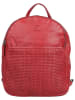 Bellicci Leren rugzak "Eve" rood - (B)22 x (H)29 x (D)9 cm