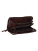 Bellicci Leder-Geldbörse "Eleanor" in Dunkelbraun - (B)19,5 x (H)9,5 x (T)2,5 cm
