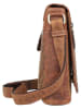 SPARWELL Leder-Umhängetasche "Bruno" in Cognac - (B)18,5 x (H)21 x (T)5,5 cm