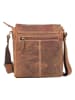 SPARWELL Leren schoudertas "Bruno" cognackleurig - (B)18,5 x (H)21 x (D)5,5 cm