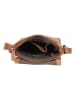 SPARWELL Leder-Umhängetasche "Bruno" in Cognac - (B)18,5 x (H)21 x (T)5,5 cm