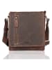 SPARWELL Leder-Umhängetasche "Bruno" in Braun - (B)18,5 x (H)21 x (T)5,5 cm