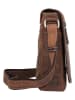 SPARWELL Leren schoudertas "Bruno" bruin - (B)18,5 x (H)21 x (D)5,5 cm