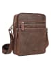 SPARWELL Leder-Umhängetasche "Brody" in Braun - (B)20,5 x (H)24 x (T)6,5 cm