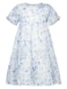 Topo Kleid in Hellblau/ Weiß