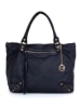 Mia Tomazzi Leder-Schultertasche "Comasina" in Schwarz - (B)35 x (H)30 x (T)9 cm