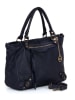 Mia Tomazzi Leder-Schultertasche "Comasina" in Schwarz - (B)35 x (H)30 x (T)9 cm