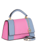 Mia Tomazzi Skórzana torebka "Livenza" w kolorze błękitno-różowym - 26 x 16 x 9 cm