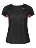 Mizuno Koszulka "DryAeroFlow" w kolorze czarno-różowym do biegania