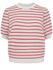 NÜMPH Sweter "Nunicole" w kolorze biało-czerwonym