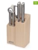 JosephJoseph 6tlg. Messerblock-Set in Natur/ Silber