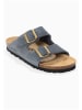 BACKSUN Leder-Pantoletten "Bali" in Grau