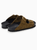 BAYTON Leren slippers "Atlas" kaki