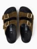 BAYTON Leren slippers "Atlas" kaki