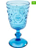 Kare 6-delige set: wijnglazen "Greece" blauw - (H)16,5 x Ø 8,6 cm