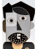 Kare Wazon "Abstract Gentleman" w kolorze czarno-szarym - 25 x 42,5 x 9 cm