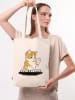 BAGmori Schultertasche in Creme - (B)35 x (H)40 x (T)8 cm