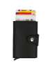 MORI Leder-Geldbörse in Schwarz - (B)6 x (H)9 x (T)2 cm