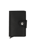 BAGmori Leder-Geldbörse in Schwarz - (B)6 x (H)9 x (T)2 cm