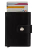 MORI Leder-Geldbörse in Schwarz - (B)10 x (H)7 x (T)2 cm