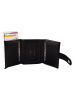 MORI Leren portemonnee zwart - (B)10 x (H)7 x (D)2 cm