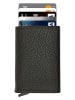 MORI Leren portemonnee zwart - (B)9 x (H)6 x (D)2 cm