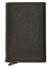 MORI Leder-Geldbörse in Schwarz - (B)9 x (H)6 x (T)2 cm