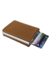 MORI Leren portemonnee lichtbruin - (B)9 x (H)6 x (D)2 cm
