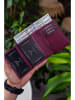 BAGmori Leder-Geldbörse in Bordeaux - (B)9 x (H)11 x (T)2 cm