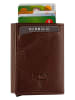 BAGmori Leder-Geldbörse in Braun - (B)10 x (H)8 x (T)2 cm