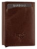 BAGmori Leder-Geldbörse in Braun - (B)10 x (H)8 x (T)2 cm