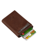 BAGmori Leder-Geldbörse in Braun - (B)10 x (H)8 x (T)2 cm
