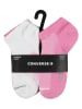 Converse 6-delige set: sokken roze/lichtroze/wit