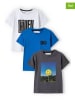 Minoti 3-delige set: shirts wit/blauw/antraciet