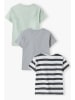 Minoti 3-delige set: shirts wit/grijs/groen