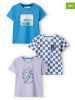Minoti 3-delige set: shirts blauw/paars