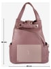 Mila Blu Skórzany plecak "Fico" w kolorze szaroróżowym - 29 x 30 x 12 cm