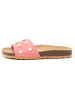 billowy Leder-Pantoletten in Rosa