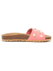 billowy Leder-Pantoletten in Rosa