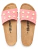 billowy Leder-Pantoletten in Rosa