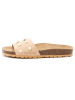 billowy Leren slippers beige