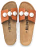 billowy Leren slippers lichtbruin