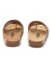 billowy Leren teenslippers lichtbruin