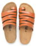 billowy Leren teenslippers lichtbruin