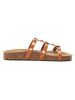 billowy Leren slippers lichtbruin
