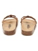 billowy Leren slippers lichtbruin
