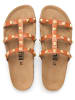 billowy Leren slippers lichtbruin