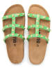 billowy Leren slippers groen